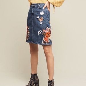 SOLDAnthro High waist denim pencil skirt